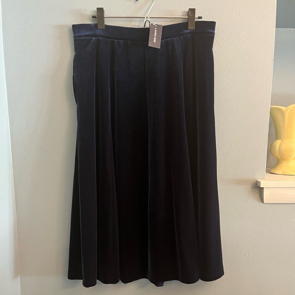 NWT Lands’ End Midi Velvet Skirt